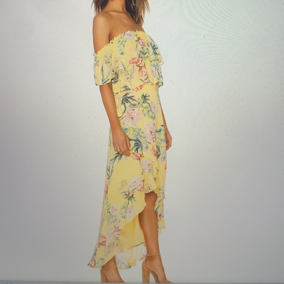 BB Dakota floral hi-low off the shoulder dress - Picture 3 of 4
